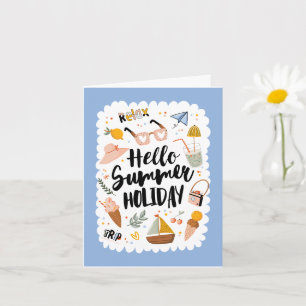 Summer Holiday Quote Colourful Cute Greeting Card