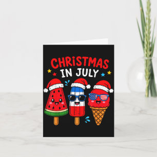 Summer Holiday Shirt Funny Ice Cream With Santa Card