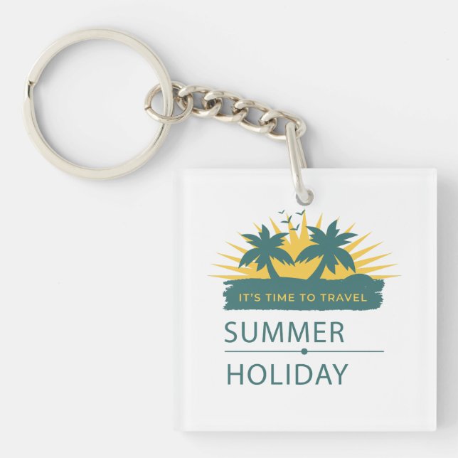 Summer Holiday Vacation Landscape Key Ring (Front)