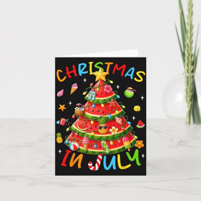 Summer Holiday Watermelon Tree Funny Summer Card (Front)
