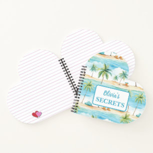 Summer Holidays Beach Palm Trees - Customised Notebook