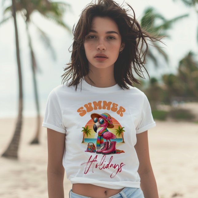 Summer Holidays Flamingo T-Shirt (Creator Uploaded)