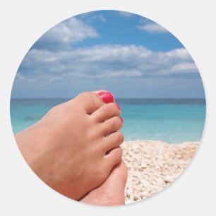 Summer holidays round sticker