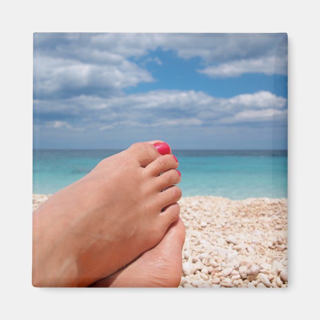 Summer holidays square magnet (Front)