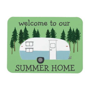 SUMMER HOME Camper Trailer RVing Whimsical Magnet