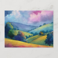 Summer House Postcard Watercolor
