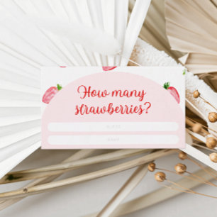 Summer How Many Strawberries Baby Shower  Enclosure Card