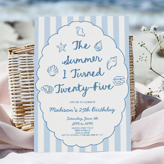 Summer I Turned Twenty-Five 25th Birthday Party Invitation