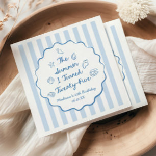 Summer I Turned Twenty-Five 25th Birthday Party Napkin