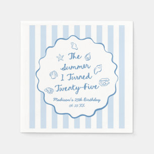 Summer I Turned Twenty-Five 25th Birthday Party Napkin