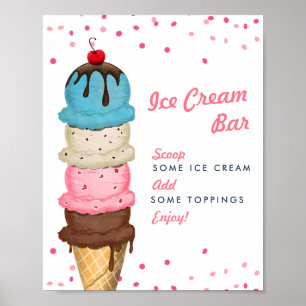 Summer Ice Cream Bar Bridal Shower Poster