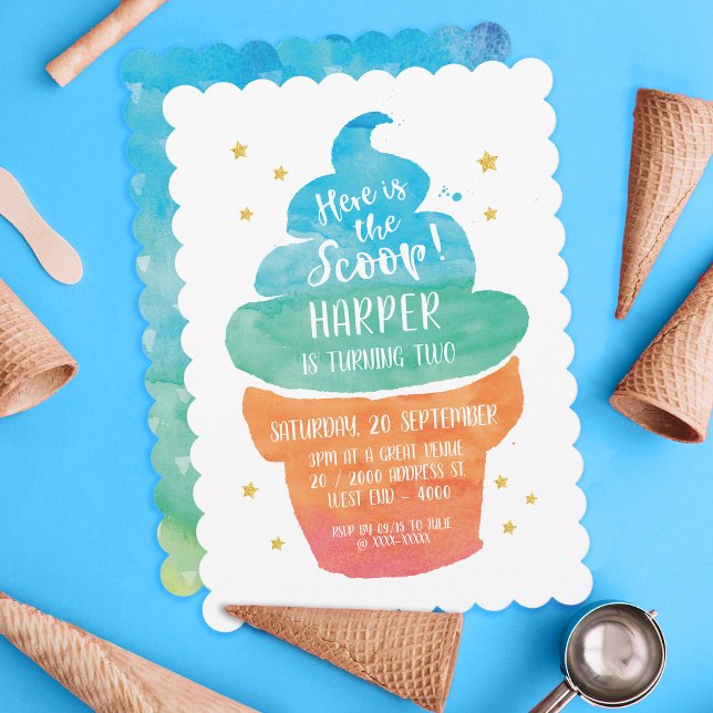 Summer Ice Cream Birthday Party  Invitation (Creator Uploaded)