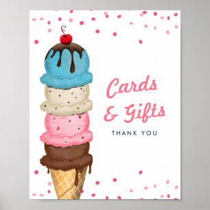 Summer Ice Cream Cards & Gifts Bridal Shower Poster