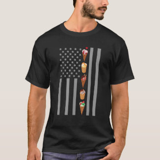 Summer Ice Cream Cones Lover American Flag Gift T-Shirt