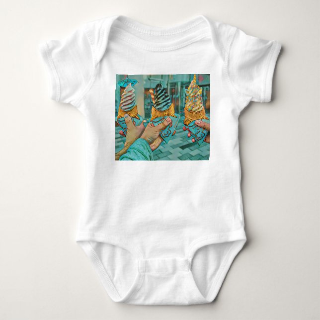 Summer ice cream lovers baby bodysuit (Front)