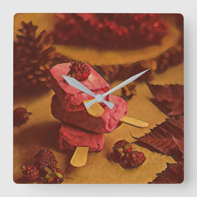 Summer ice cream lovers square wall clock (Front)