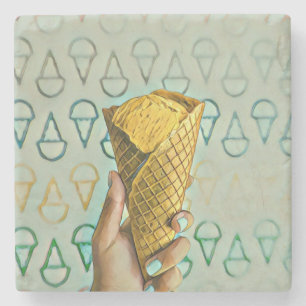 Summer ice cream lovers stone coaster