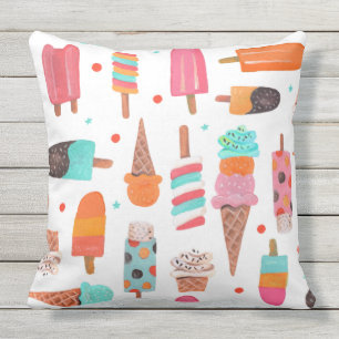 Summer ice-cream outdoor Pillow