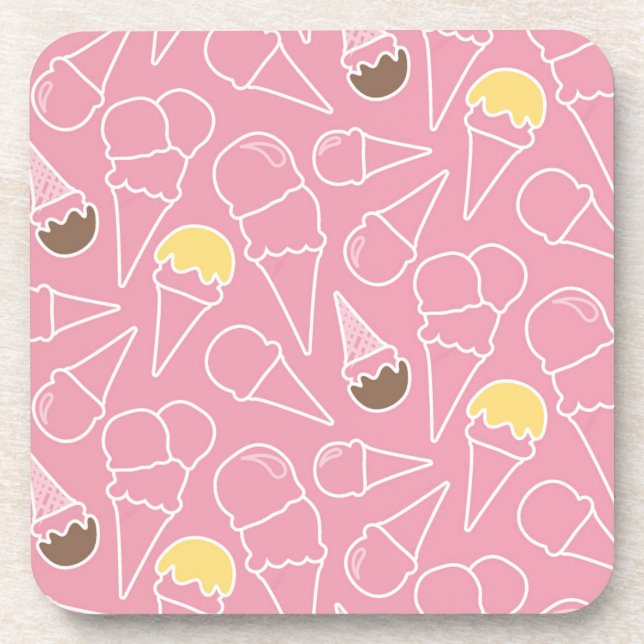 Summer Ice Cream Pattern Coaster (Front)