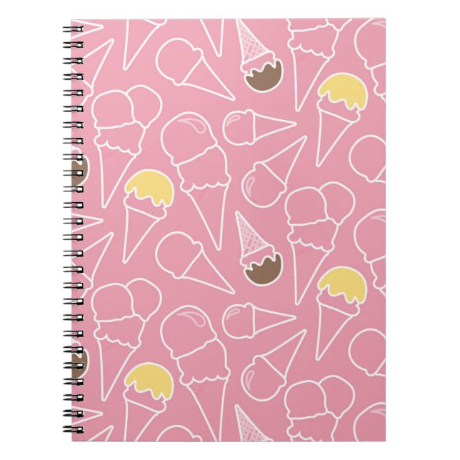 Summer Ice Cream Pattern Notebook (Front)