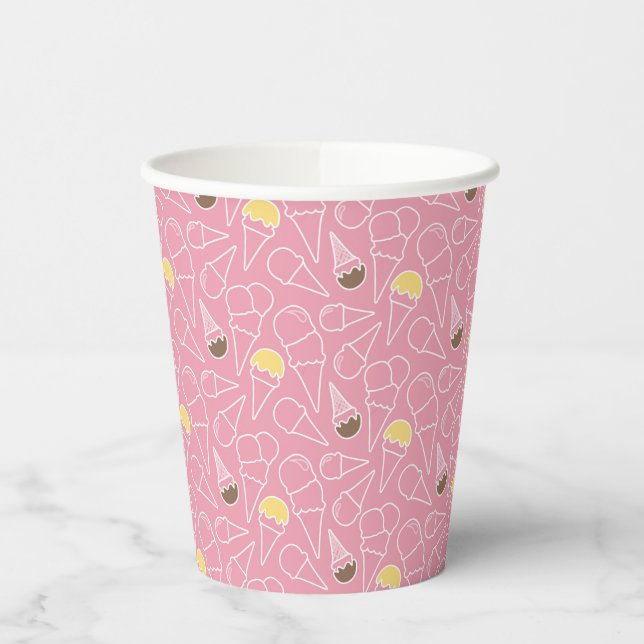 Summer Ice Cream Pattern Paper Cups (Left)