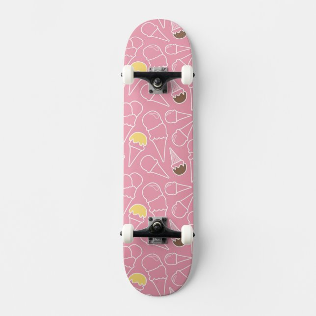 Summer Ice Cream Pattern Skateboard (Front)