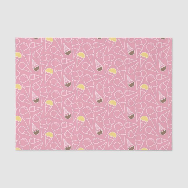 Summer Ice Cream Pattern Tissue Paper (Front)