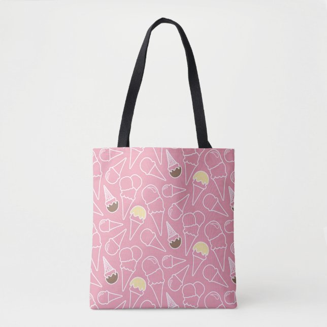 Summer Ice Cream Pattern Tote Bag (Front)