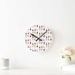 summer ice cream round clock