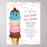 Summer Ice Cream Station Modern Bridal Shower