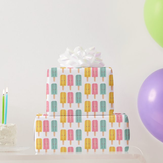 Summer Ice Cream Sticks Wrapping Paper (Party Gifts)