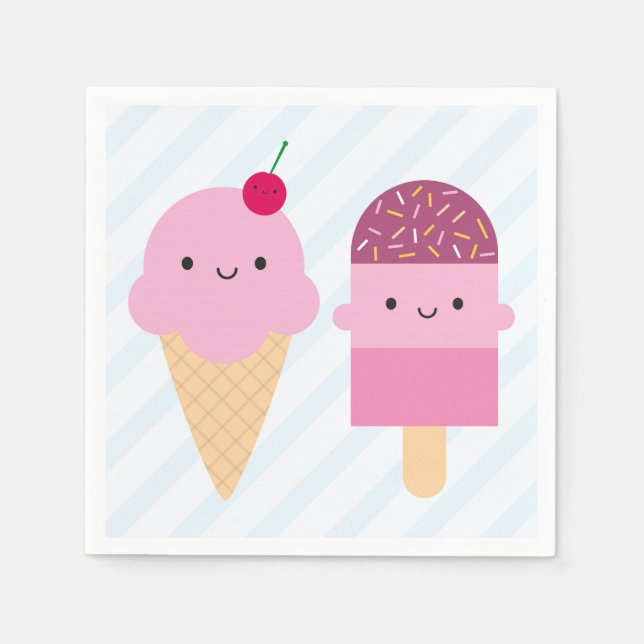 Summer Ice Cream Treats Napkin (Front)