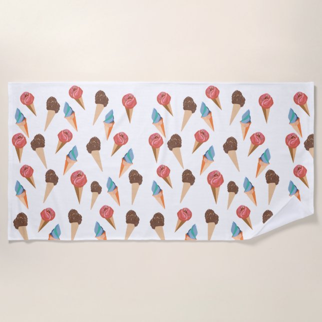 Summer Ice creams Beach Towel (Front)