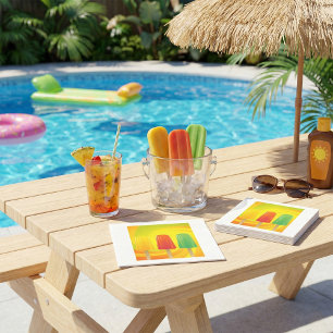 Summer Ice Pops Trio Bright Popsicles Napkin