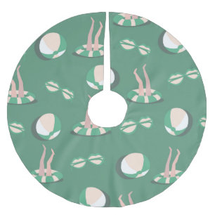 Summer Icons: Vintage Seamless Repeat Brushed Polyester Tree Skirt