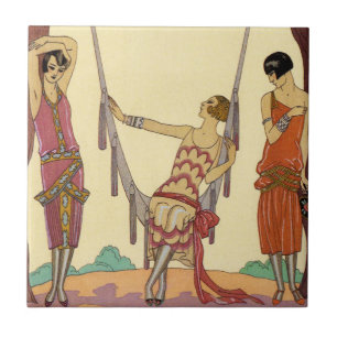 Summer in France Art Deco Tile