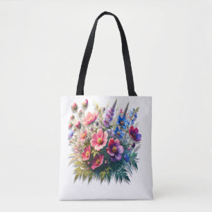 Summer In Full Bloom Floral Tote Bag