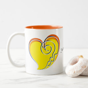 Summer in Love - Sun & Beach Heart Two-Tone Coffee Mug