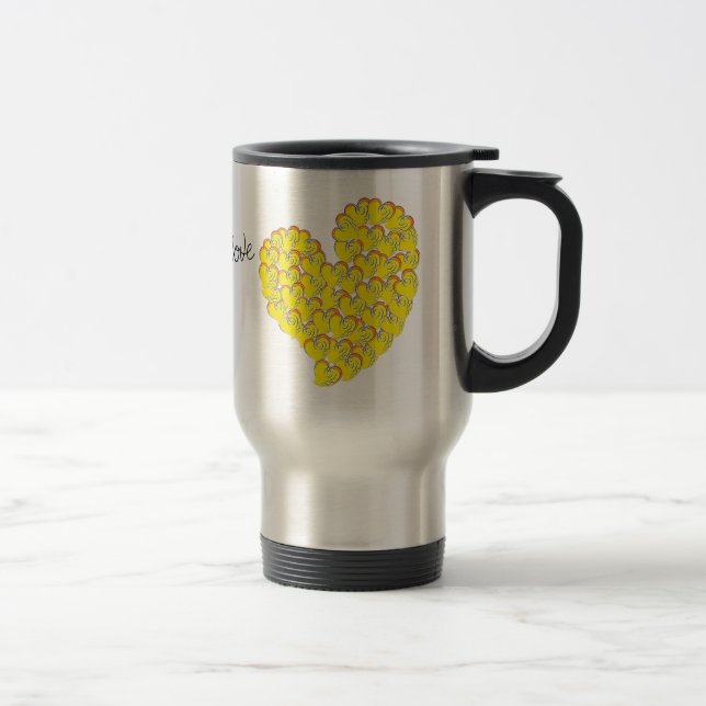 Summer in Love - Sun & Beach Hearts Travel Mug (Right)