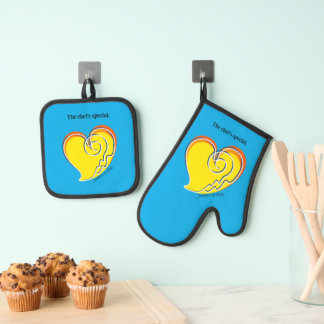 Summer in Love -The chef's special - Personalised Oven Mitt & Pot Holder Set