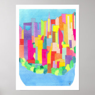 Summer in Lower Manhattan Poster