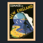 Summer In New England Poster<br><div class="desc">Vintage "Summer in New England" travel poster with surrealistic train image reminiscent of</div>