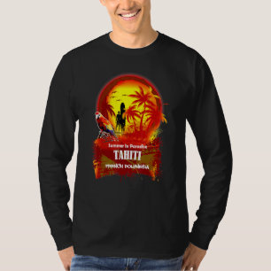 Summer In Paradais Tahiti-Beach Palm tree Vintage  T-Shirt