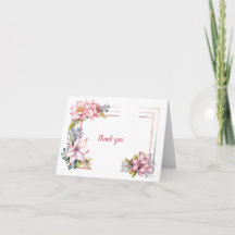 Summer in Pink: Wedding Thank You Card