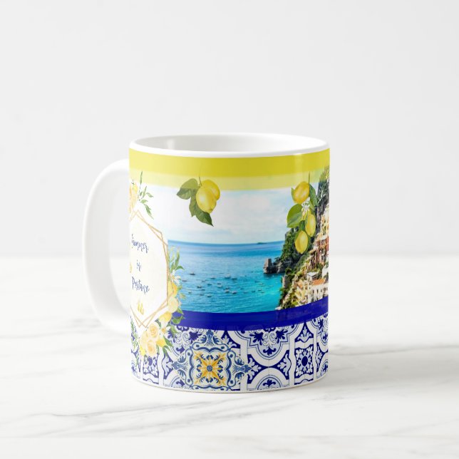 Summer in Positano Mug Lemons Vietri Tile (Front Left)