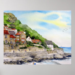 Summer in Runswick Bay by Farida Greenfield Poster