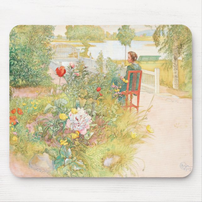 Summer In Sundborn By Carl Larsson Mouse Pad (Front)