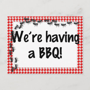 Summer Invitation to a BBQ Postcard