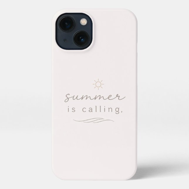 Summer Is Calling Minimal Aesthetic iPhone Case (Back)