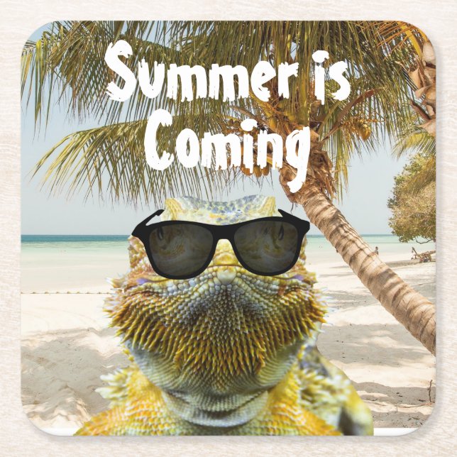 Summer is Coming Square Paper Coaster (Front)